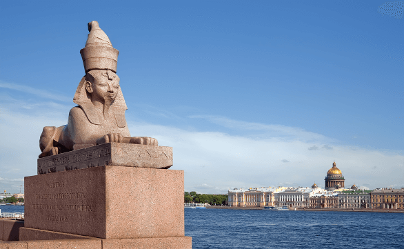 Granite Egypt Sphinx Neva River Embankment 1