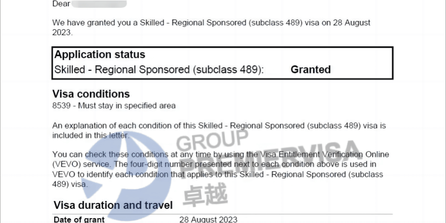Offshore Nsw489签证顺利下签