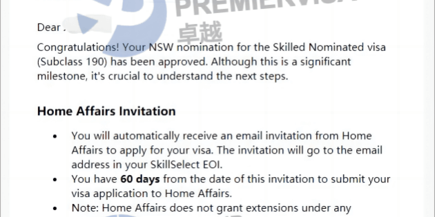 恭喜Mr. Zhao Nsw 190州担获邀！