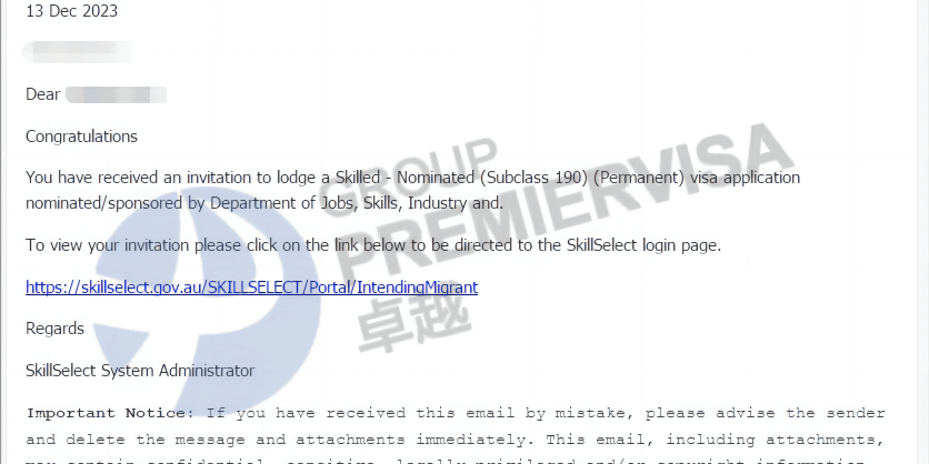 恭喜Ms. Ye Vic190州担正式获邀！