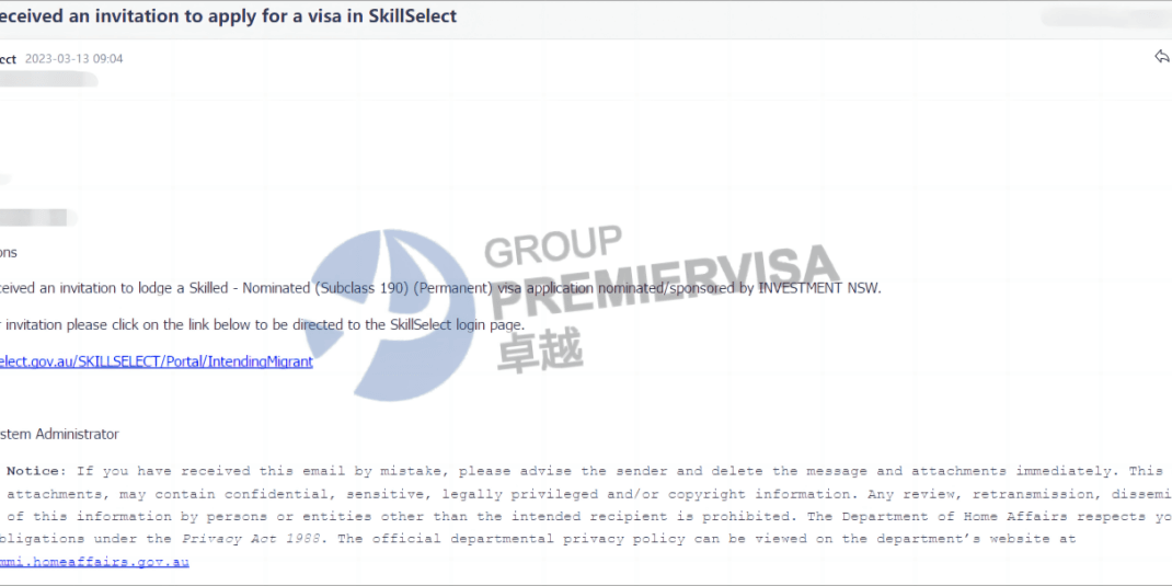 恭喜Ms.Chen Nsw190提名正式获邀